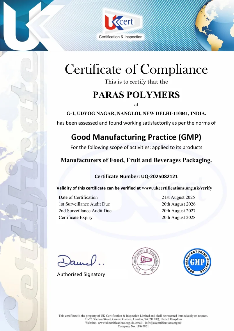 GMP compliance certificate preview