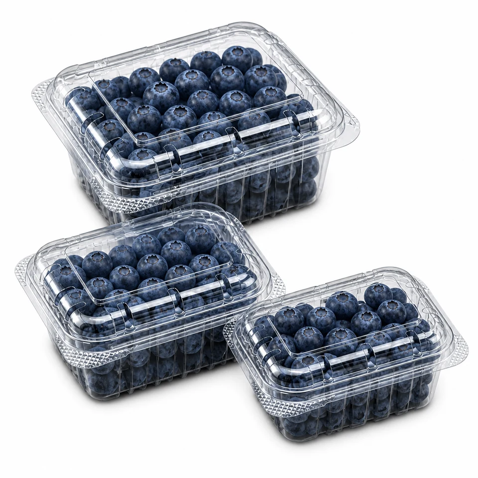 Paras clear PET fruit punnets