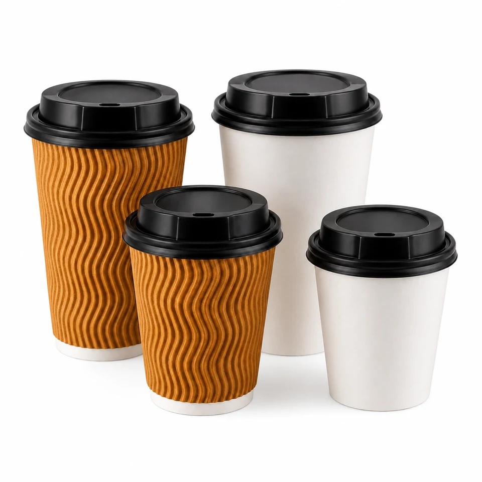 Paras ripple and plain paper cups