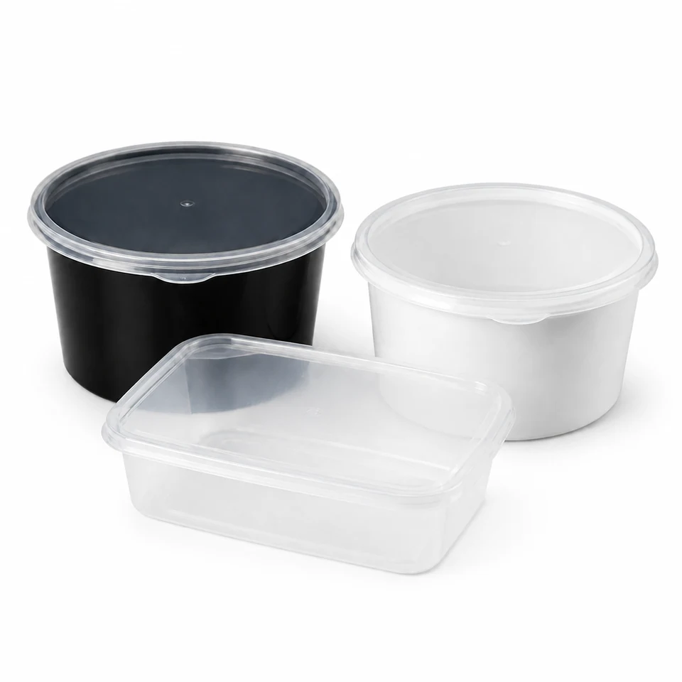 Paras round and rectangular food containers