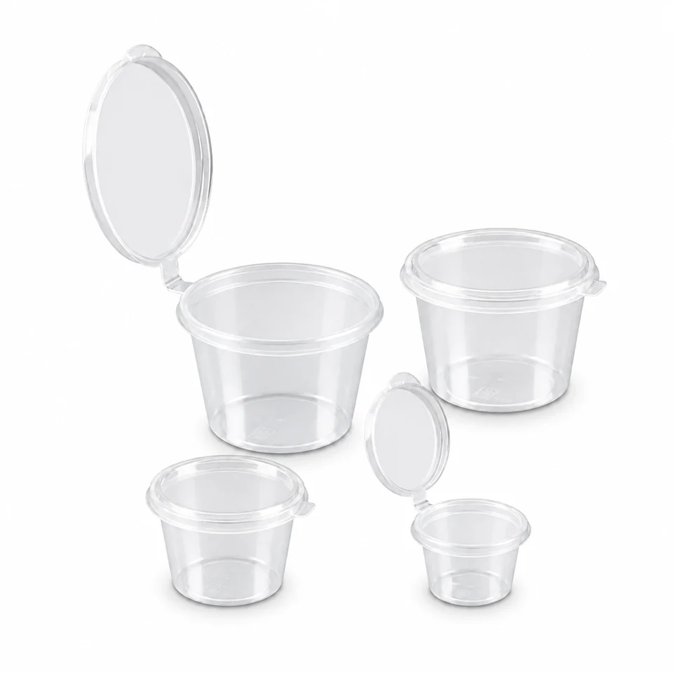 Paras clear sauce and dip cups with lids