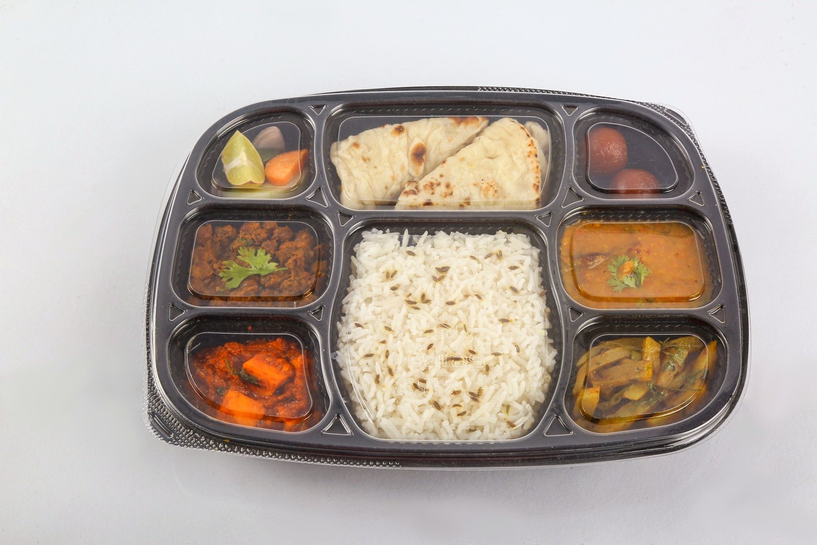 Kapatılabilir Yemek Kutusu - 8 bölmeli Şeffaf - product photograph