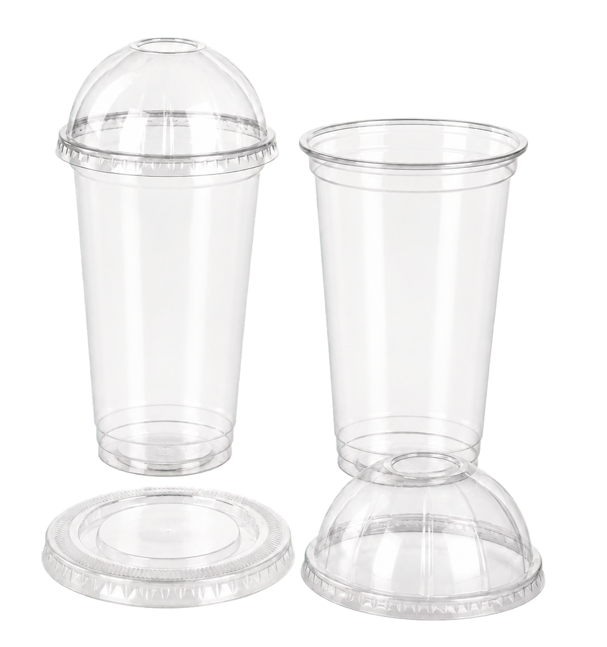 Clear PET cups and glasses