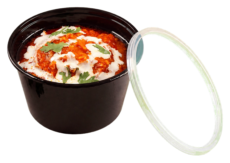 Round and rectangular food containers
