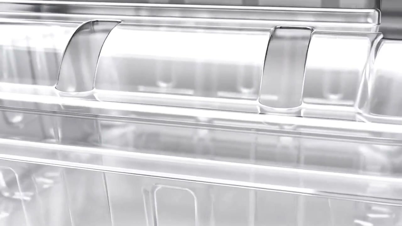 Clear PET sheet moving through a controlled production process