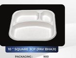 10" Kare 3 bölmeli Pav Bhaji