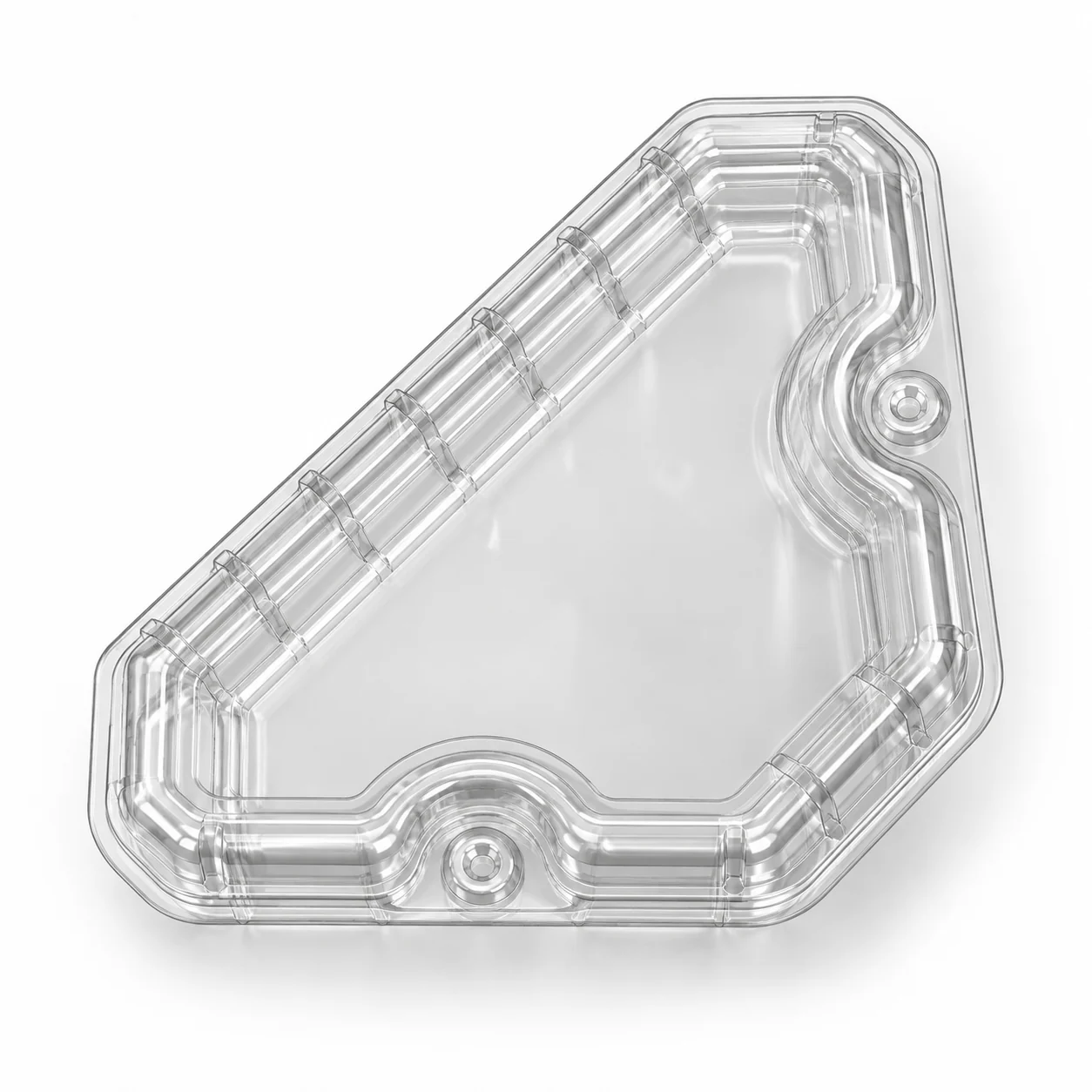 Bandeja PET para kiwi, 3 piezas, triangular