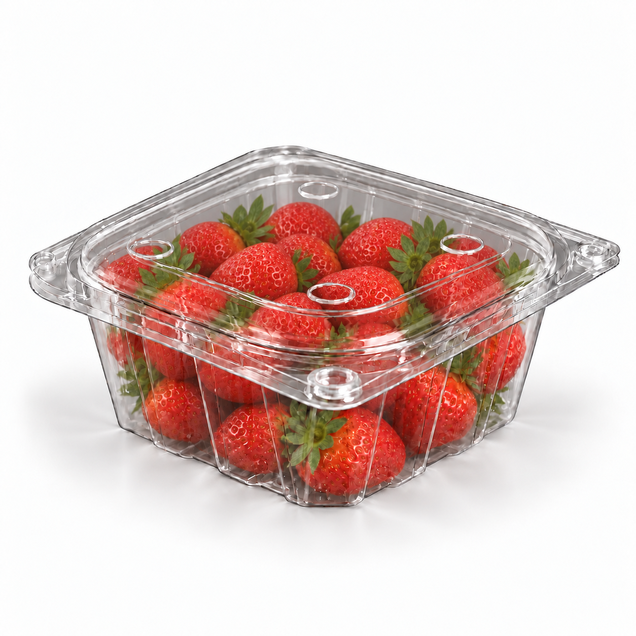 Barqueta PET para fresas, 200 gms perfil bajo