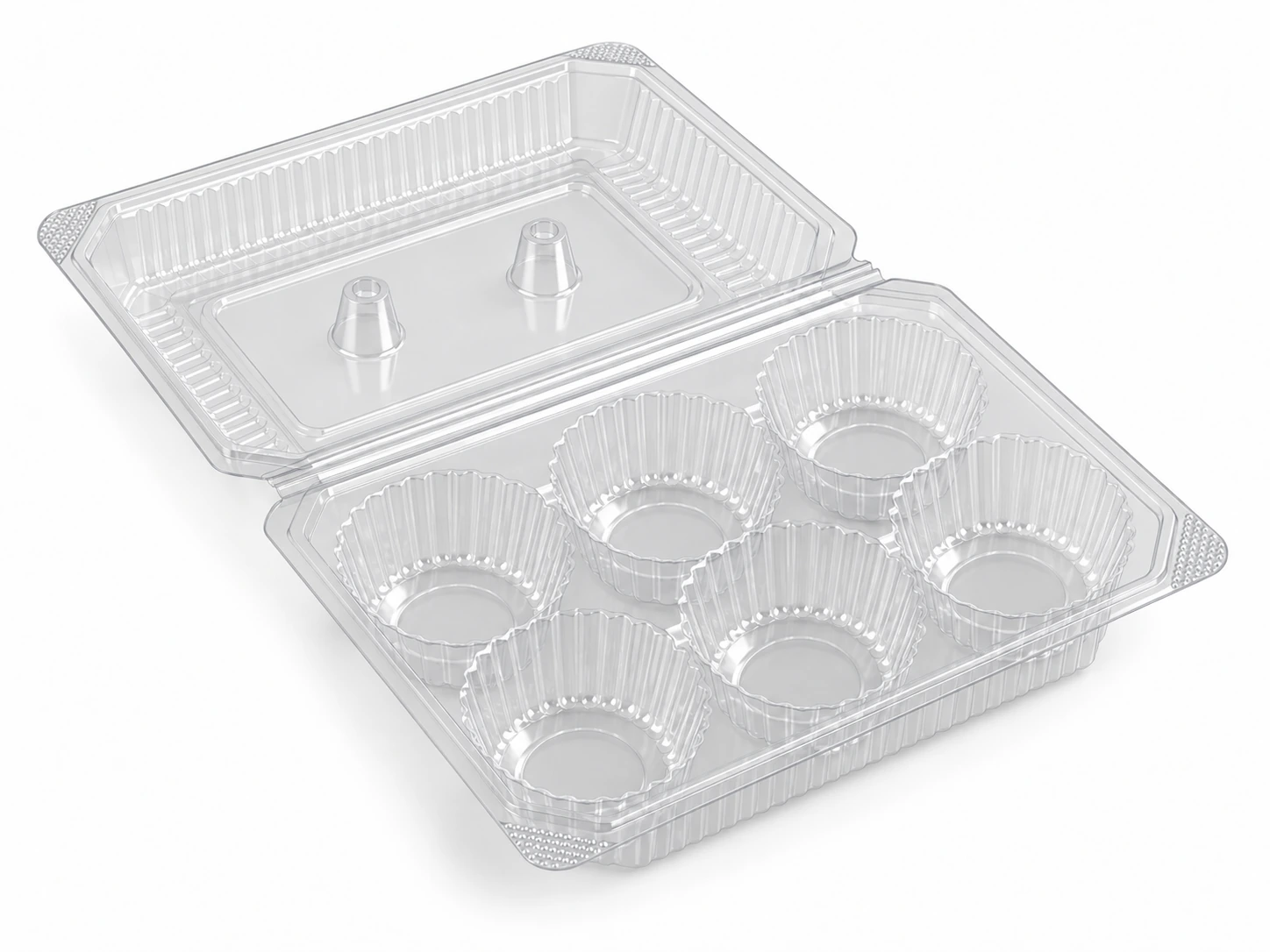 Illustrative product view of PET Hinge Muffins - 6 PCS
