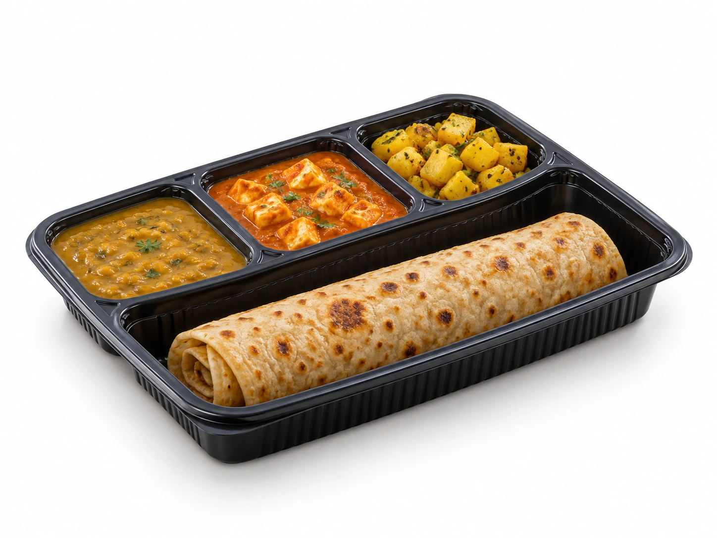 Illustrative product view of Platter - 4 CP White/Black