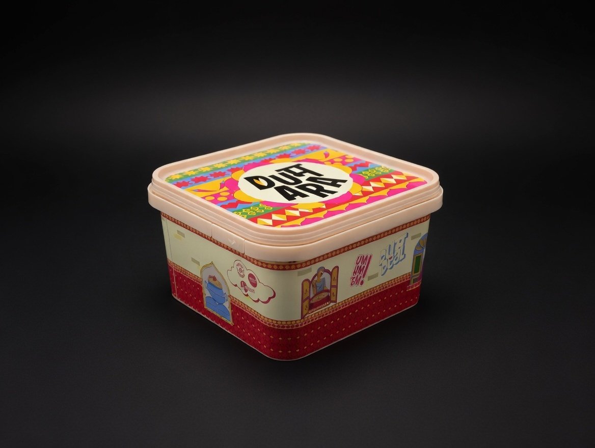 Square IML Container - 1000 ML With Lid product photograph