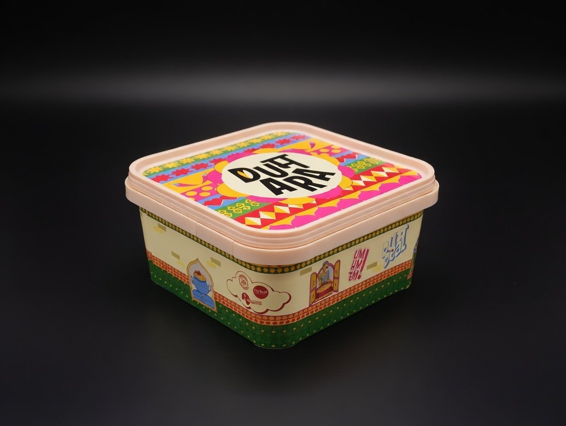 Square IML Container - 750 ML With Lid product photograph