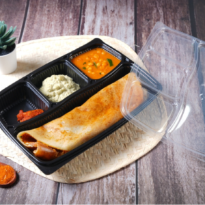 Platter 4cp With Lid (Black/White)
