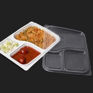 3cp Parcel Meal Box With Lid (Black/White)
