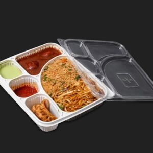 5cp Parcel Meal Box With Lid (Black/White)